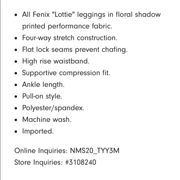 ALL Fenix High Rise Floral Leggings NWT - Picture 2 of 12